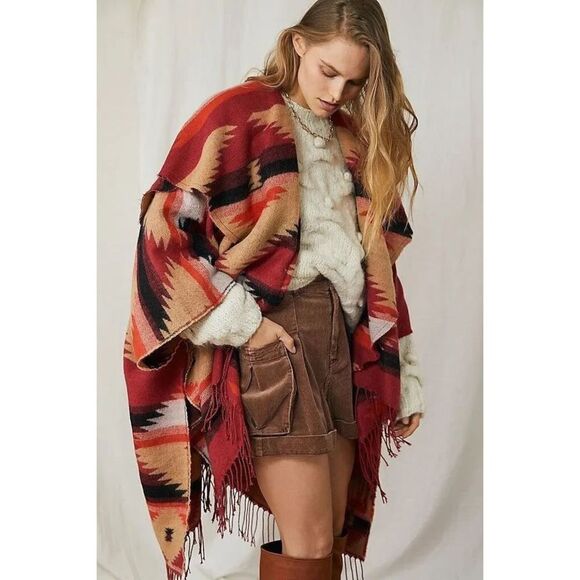Free People Crossroads Oversized Poncho Size OS - Picture 2 of 7